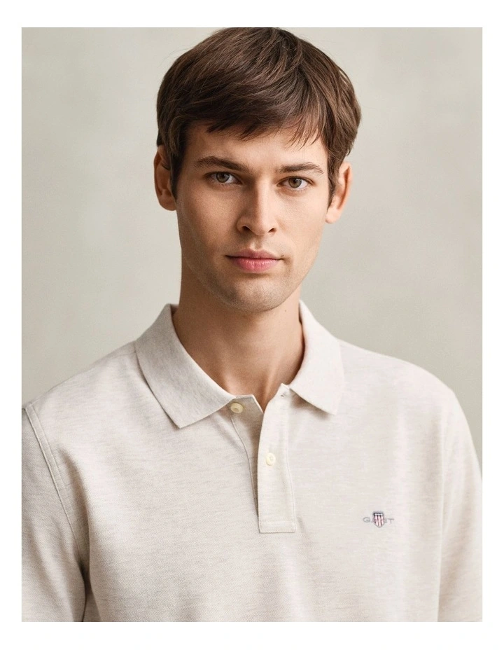 Regular Fit Polo Shirt in Seed Melange image 3