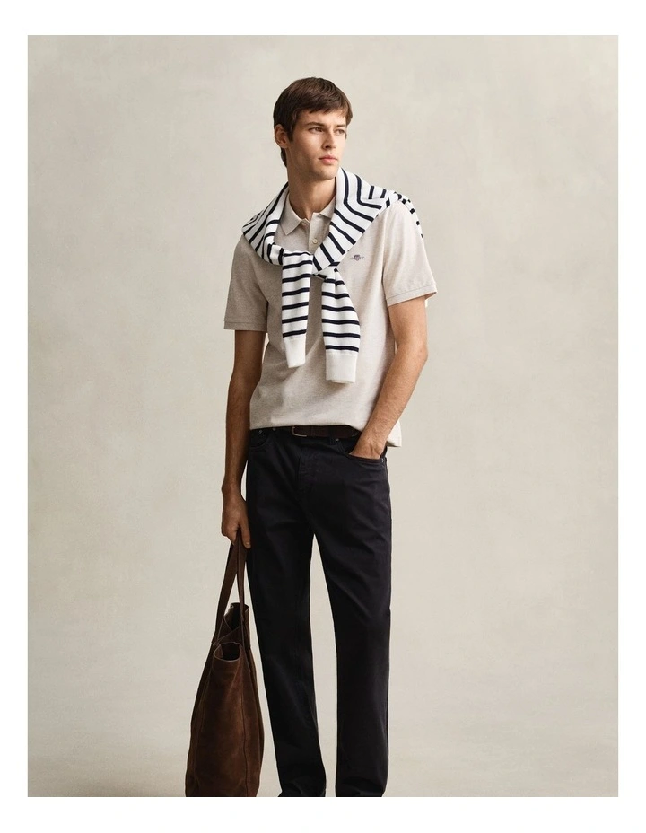 Regular Fit Polo Shirt in Seed Melange image 4
