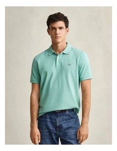 Regular Fit Polo Shirt in Muted Turquoise