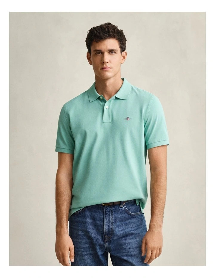 Regular Fit Polo Shirt in Muted Turquoise image 1