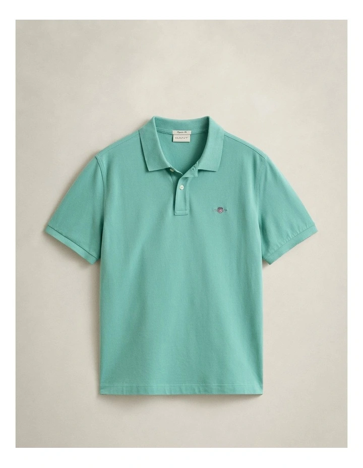 Regular Fit Polo Shirt in Muted Turquoise image 5