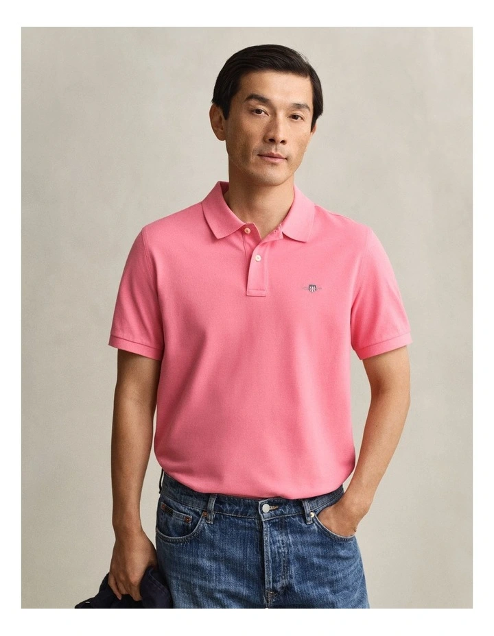 Regular Fit Polo Shirt in Rose Pink image 1