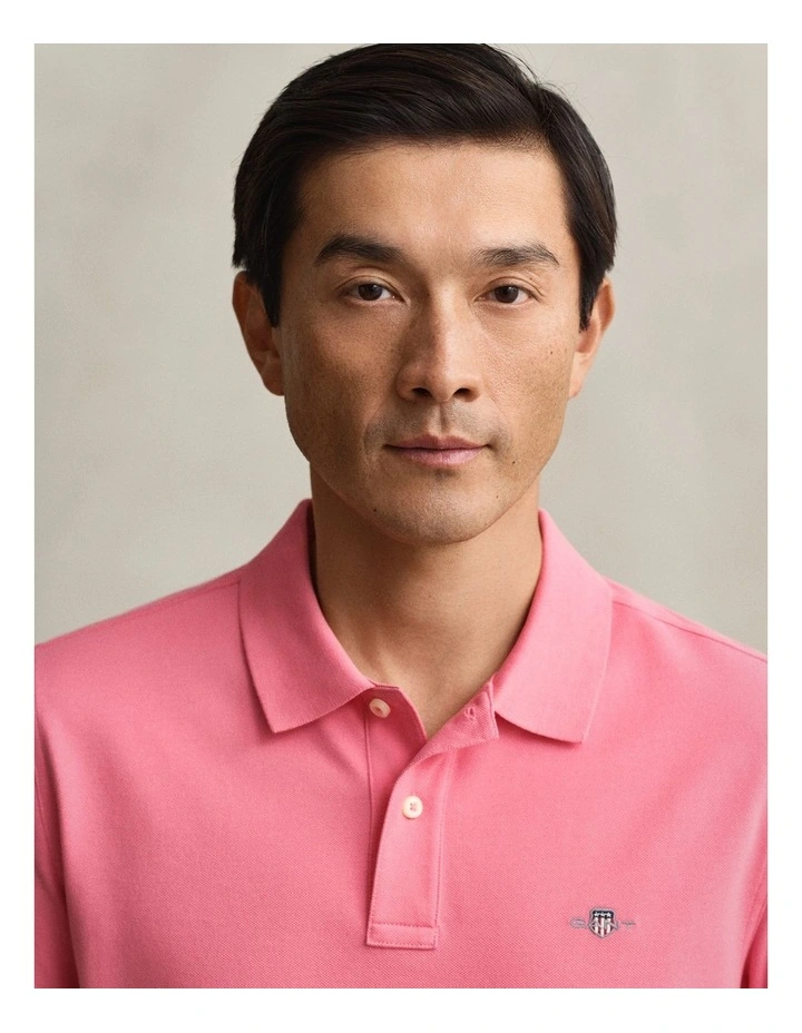 Regular Fit Polo Shirt in Rose Pink image 3