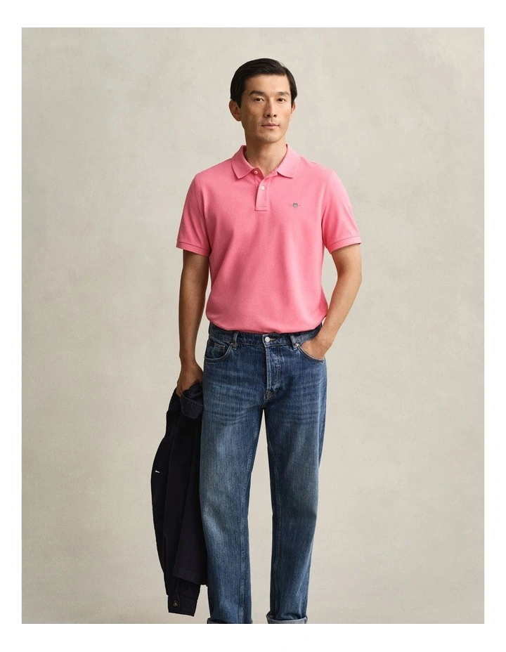 Regular Fit Polo Shirt in Rose Pink image 4