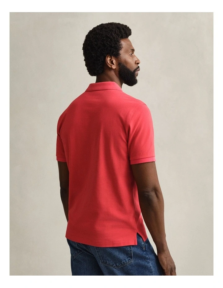 Regular Fit Polo Shirt in Rose Red image 2