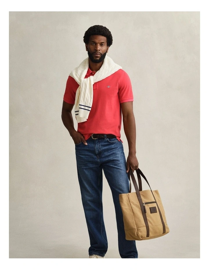 Regular Fit Polo Shirt in Rose Red image 4