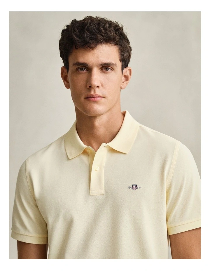 Regular Fit Polo Shirt in Vanilla Yellow image 3