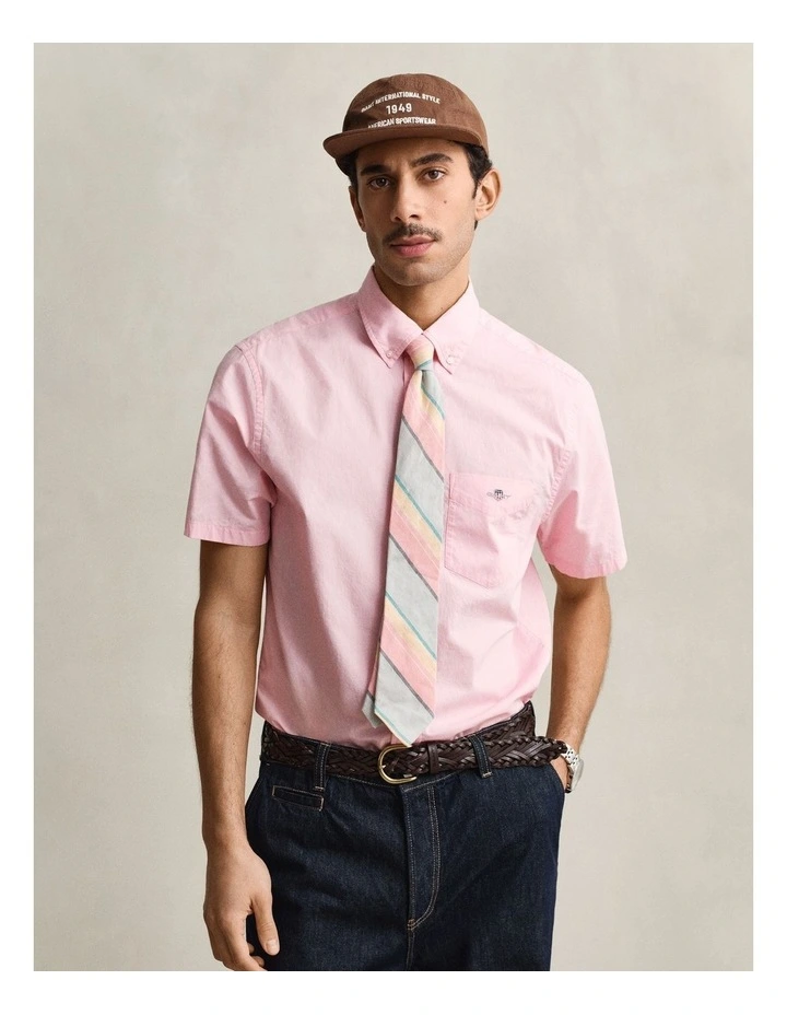Classic Poplin Short Sleeve Shirt in Washed Pink image 1