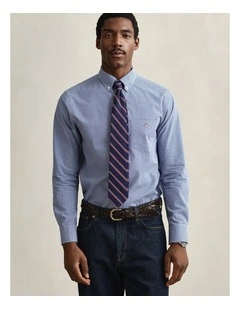 Gingham Classic Poplin Shirt in College Blue