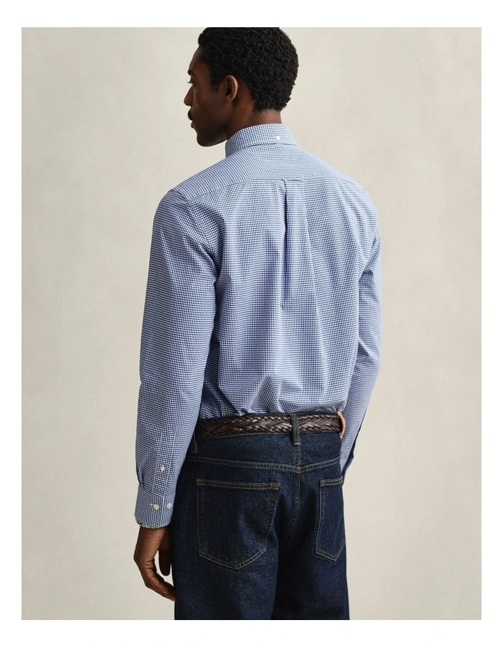 Gingham Classic Poplin Shirt in College Blue image 2