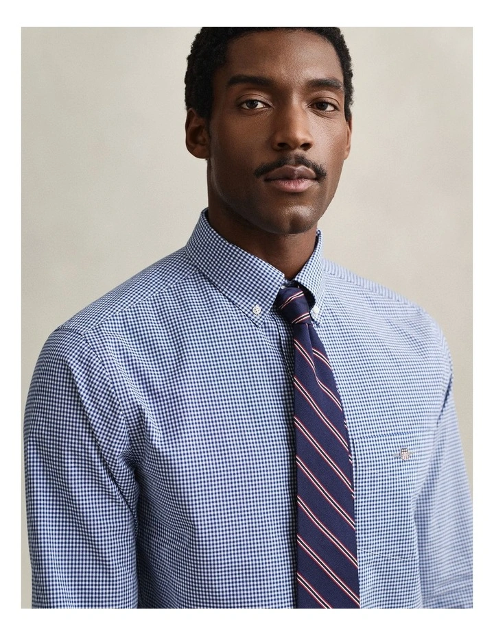 Gingham Classic Poplin Shirt in College Blue image 3