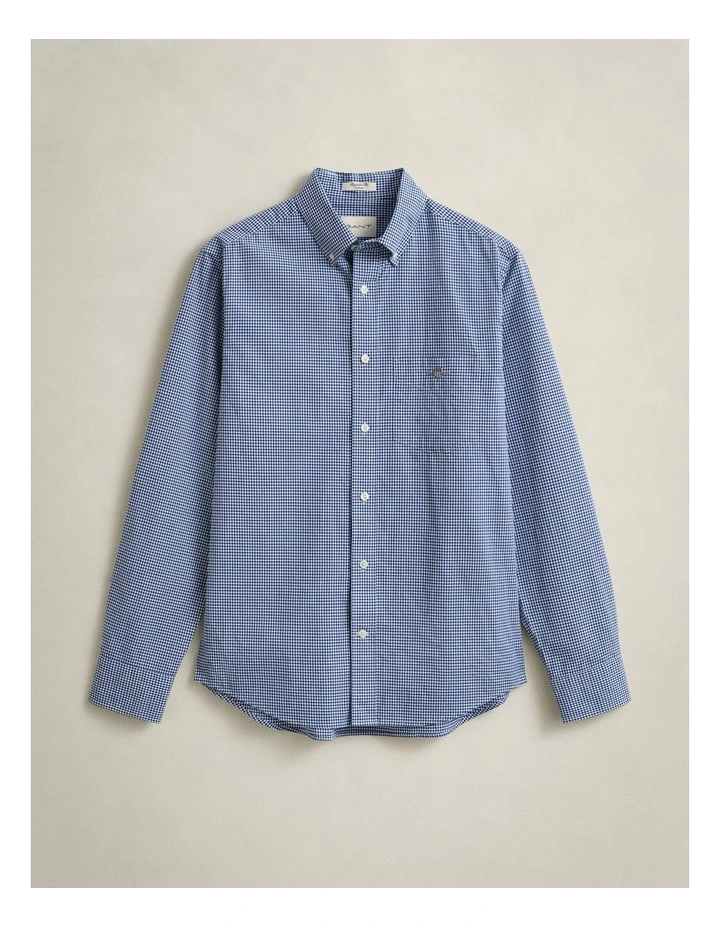 Gingham Classic Poplin Shirt in College Blue image 6