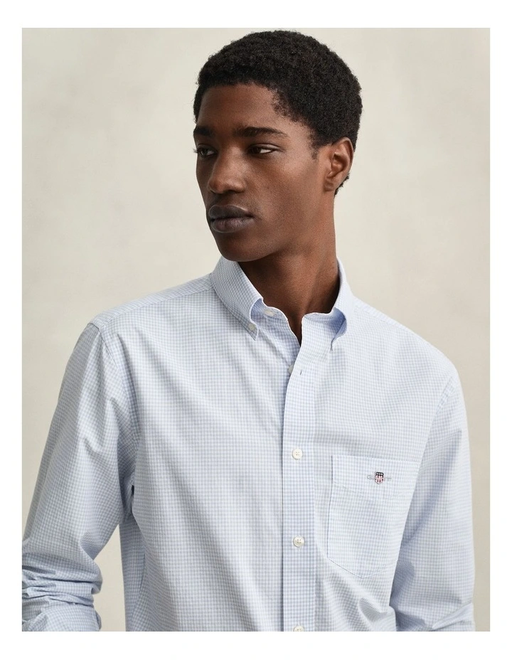 Gingham Classic Poplin Shirt in Light Blue image 3