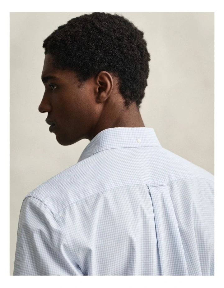 Gingham Classic Poplin Shirt in Light Blue image 4