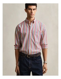 Multistriped Poplin Shirt in Multicolor