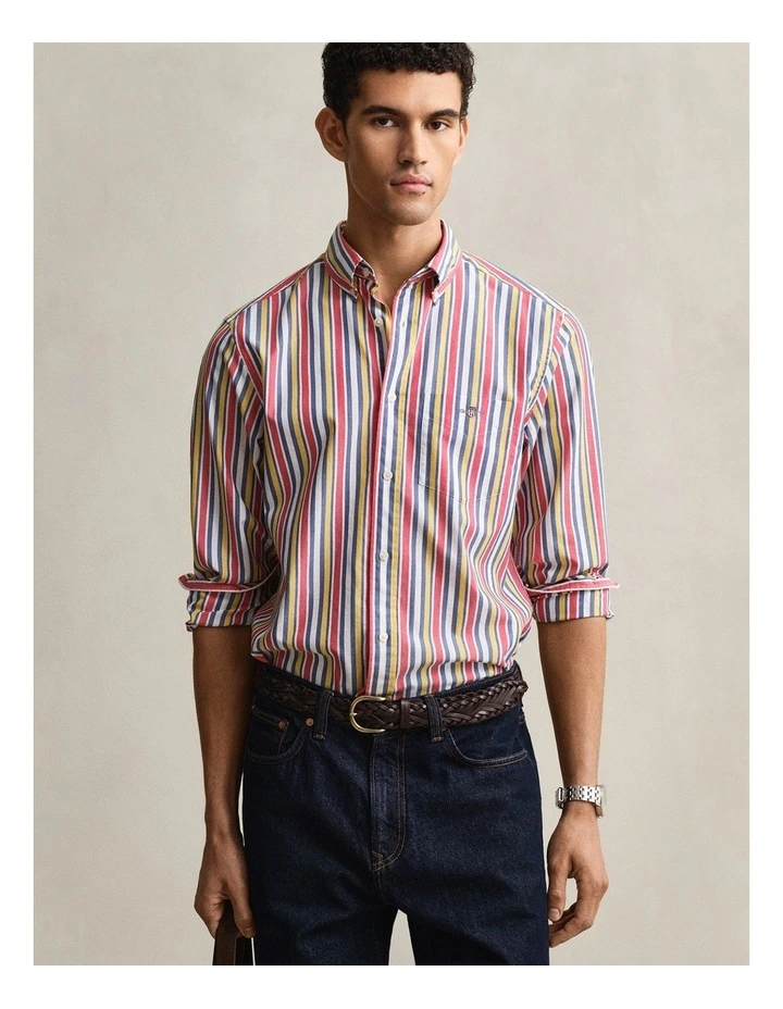 Multistriped Poplin Shirt in Multicolor image 1