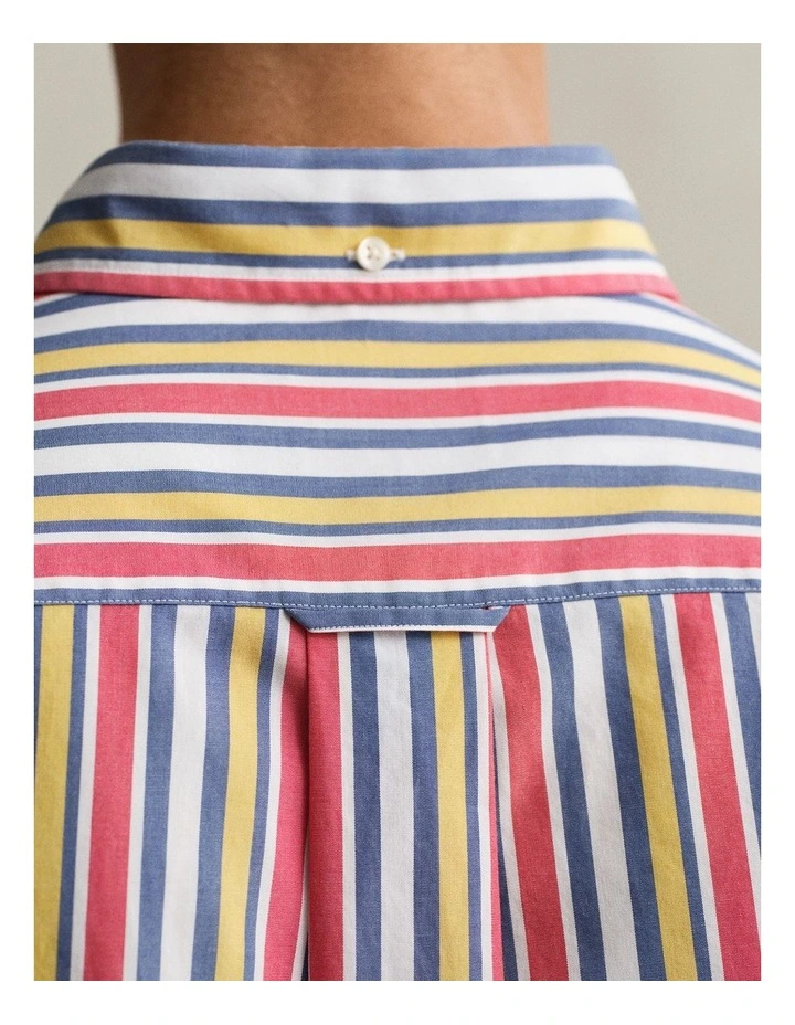 Multistriped Poplin Shirt in Multicolor image 4
