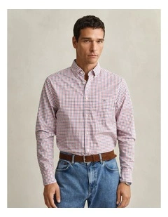 Checked Classic Poplin Shirt in Rose Red