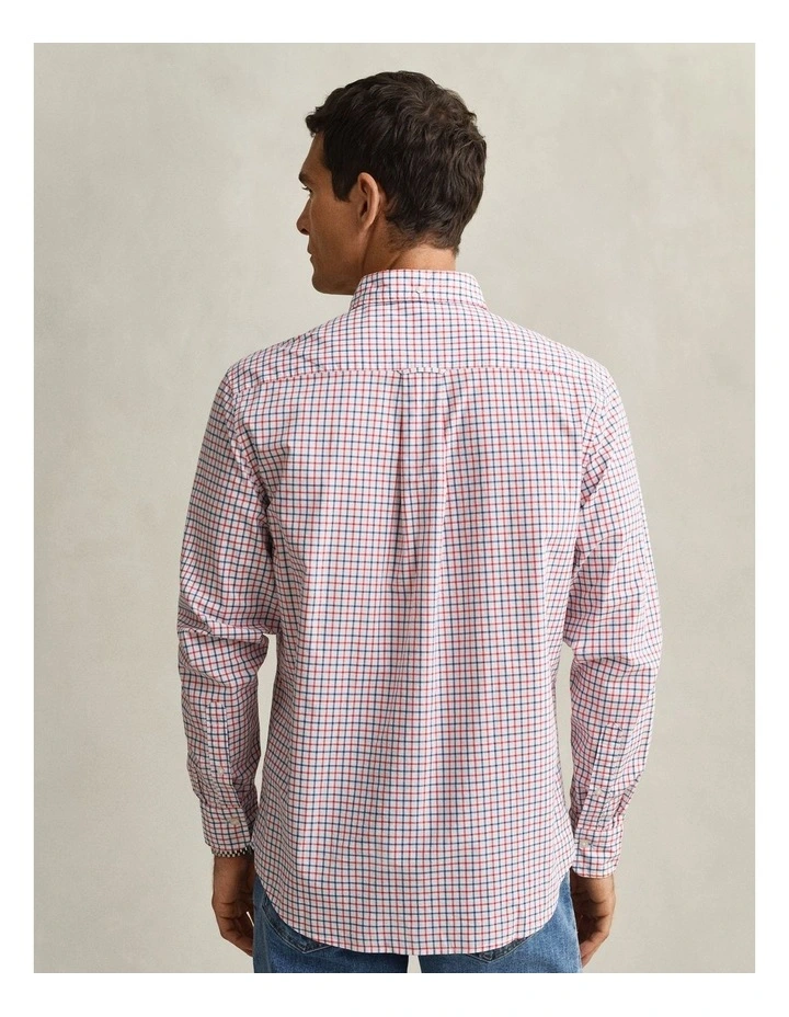 Checked Classic Poplin Shirt in Rose Red image 2