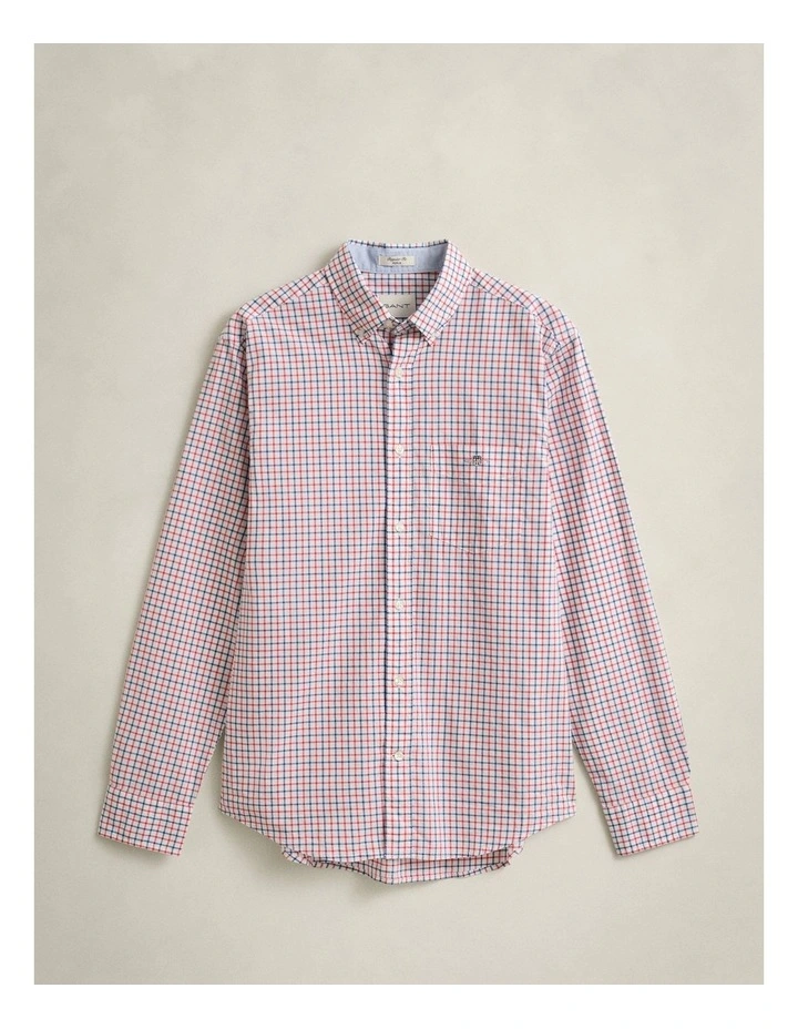 Checked Classic Poplin Shirt in Rose Red image 5