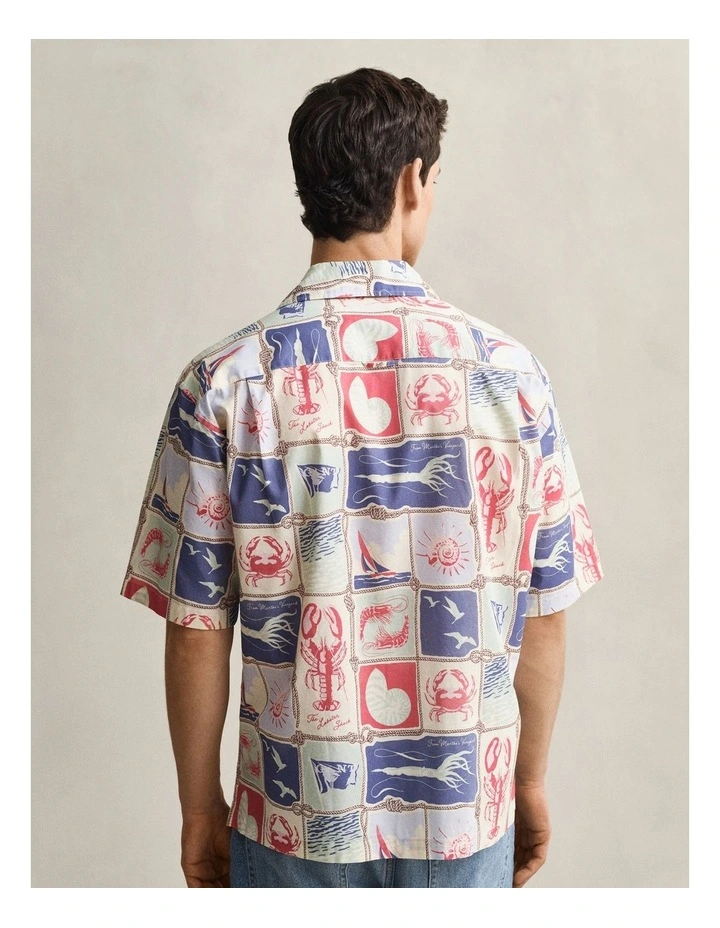 Nautical Short Sleeve Shirt in Creamed White image 2