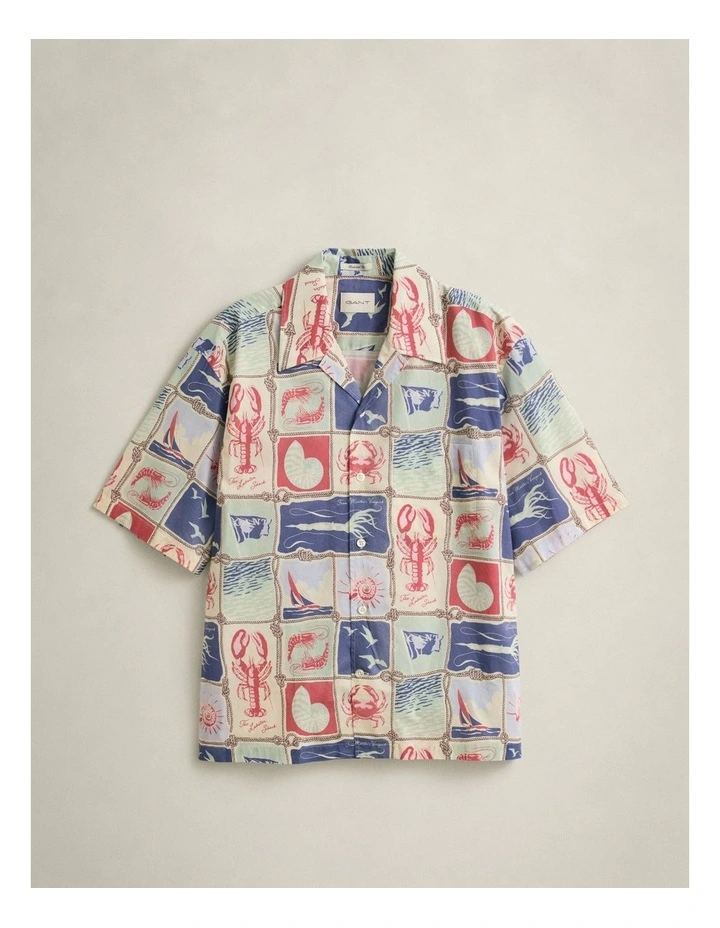 Nautical Short Sleeve Shirt in Creamed White image 6