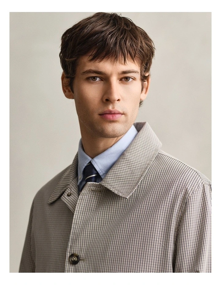 Cotton Blend Car Coat in Oat Beige image 4
