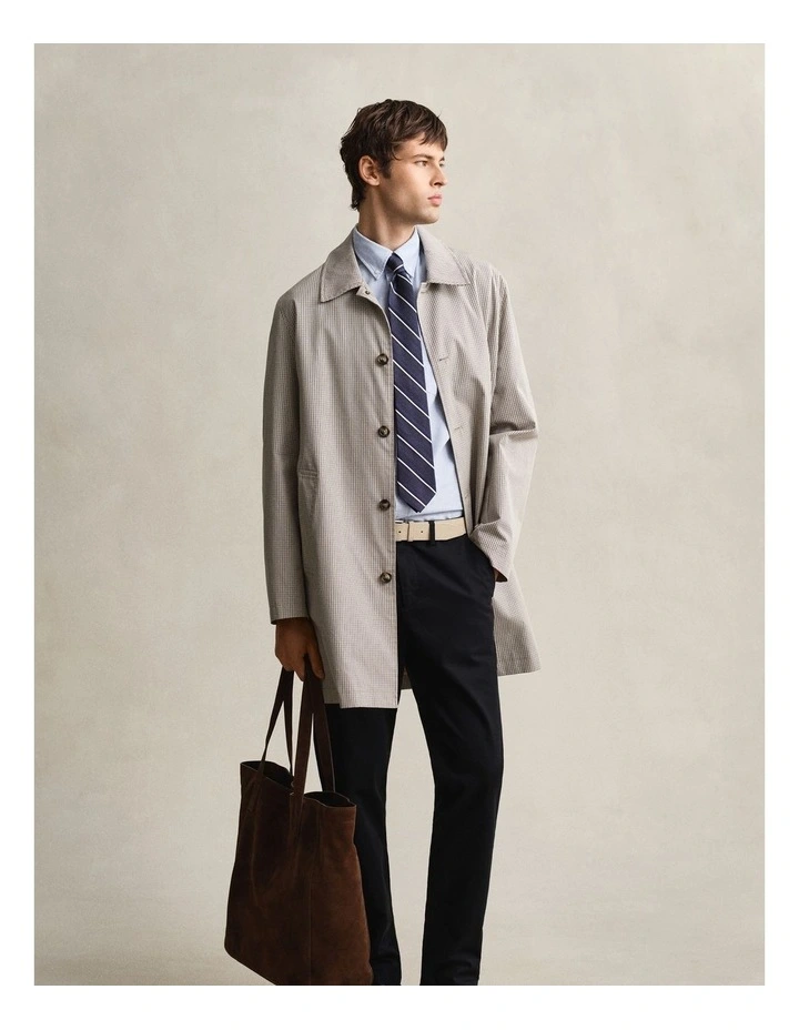 Cotton Blend Car Coat in Oat Beige image 6
