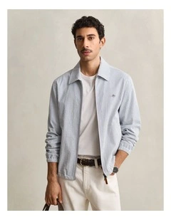 Seersucker Windcheater Jacket in Vintage Blue