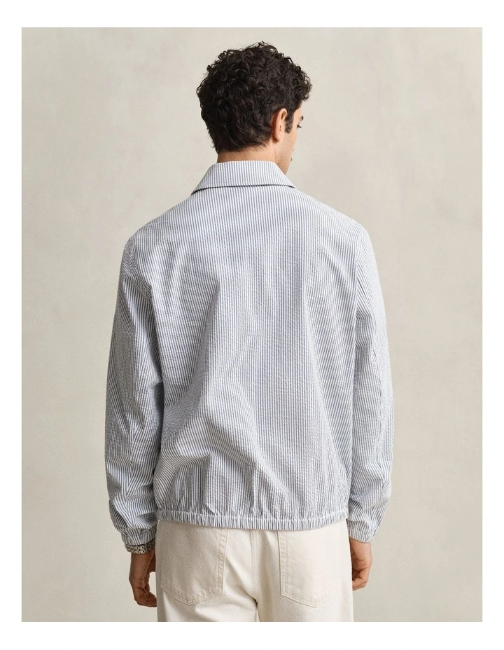 Seersucker Windcheater Jacket in Vintage Blue image 2
