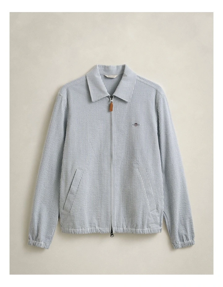 Seersucker Windcheater Jacket in Vintage Blue image 6