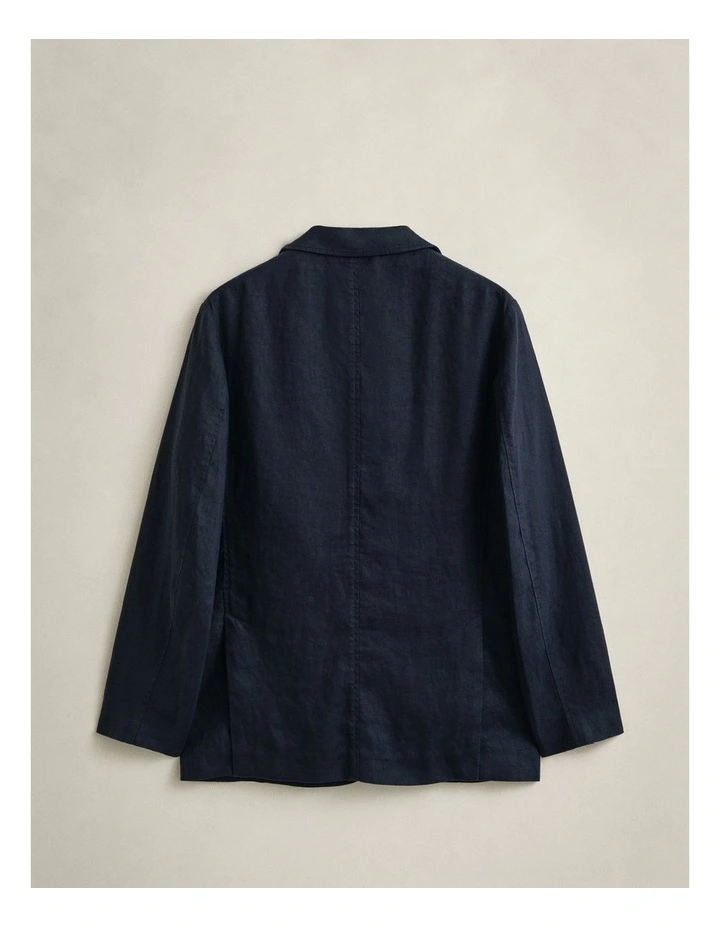 Linen Blazer in Evening Blue image 2