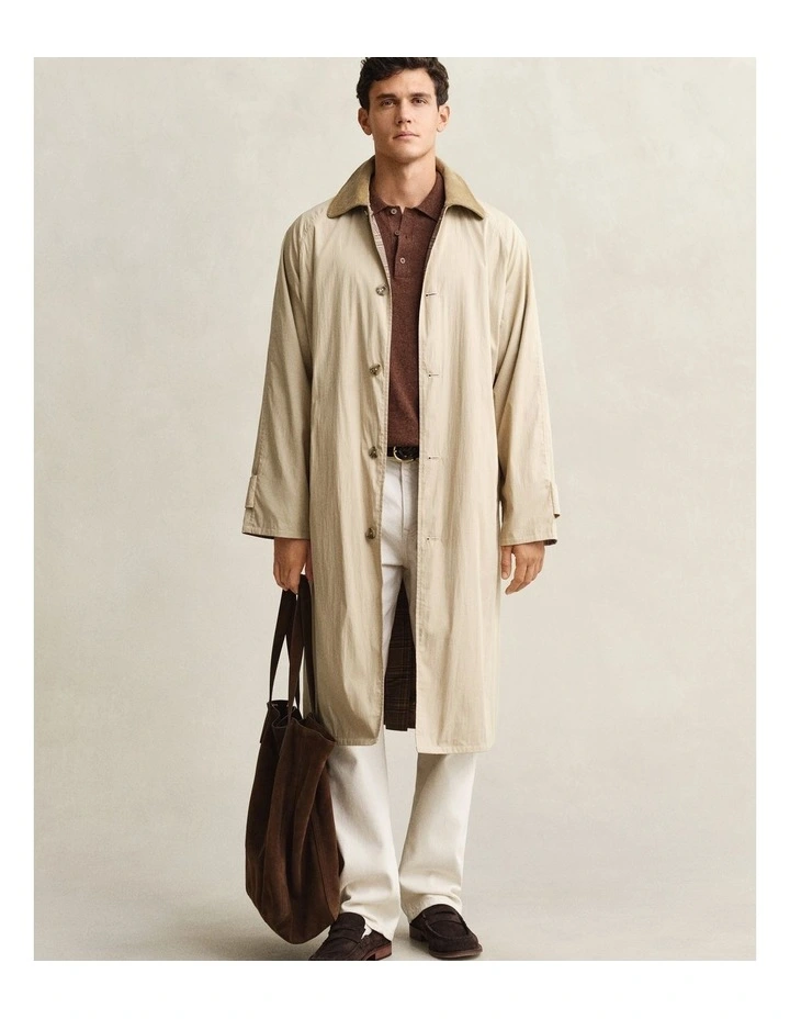 Slub Cotton Blend Polo Sweater in Hazelnut Melange image 4