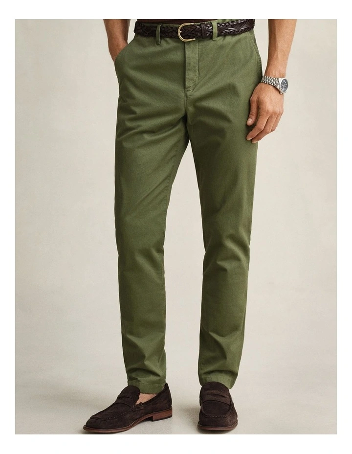 Slim Fit Classic Chinos in Dry Herb Green image 1