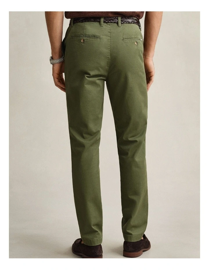 Slim Fit Classic Chinos in Dry Herb Green image 2