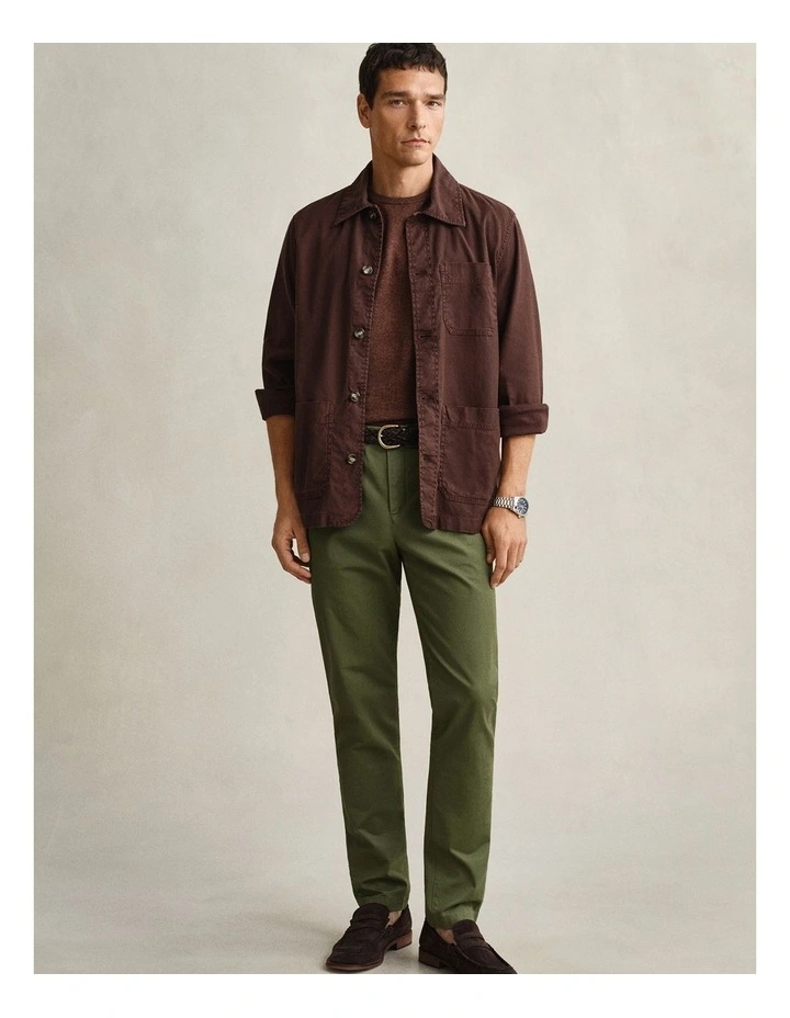 Slim Fit Classic Chinos in Dry Herb Green image 5