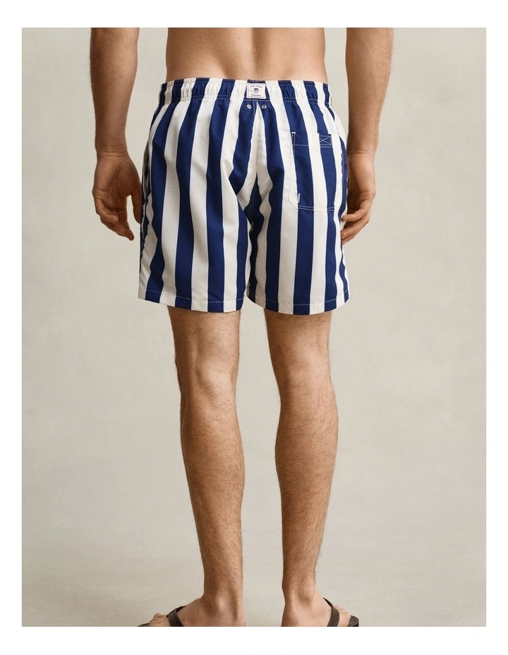 Block Striped Swim Shorts in Rich Navy image 2