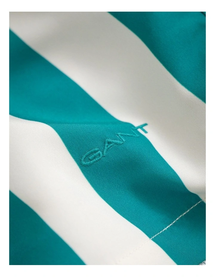 Block Striped Swim Shorts in Aqua Blue image 3
