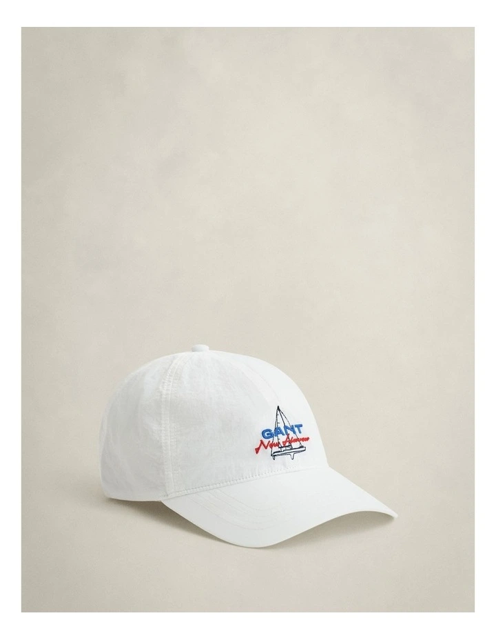 Graphic Crinkled Cap in Eggshell image 1