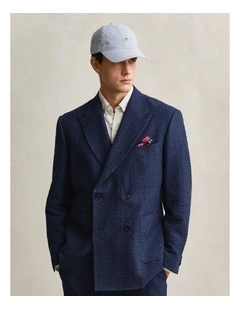 Seersucker Cap in Vintage Blue