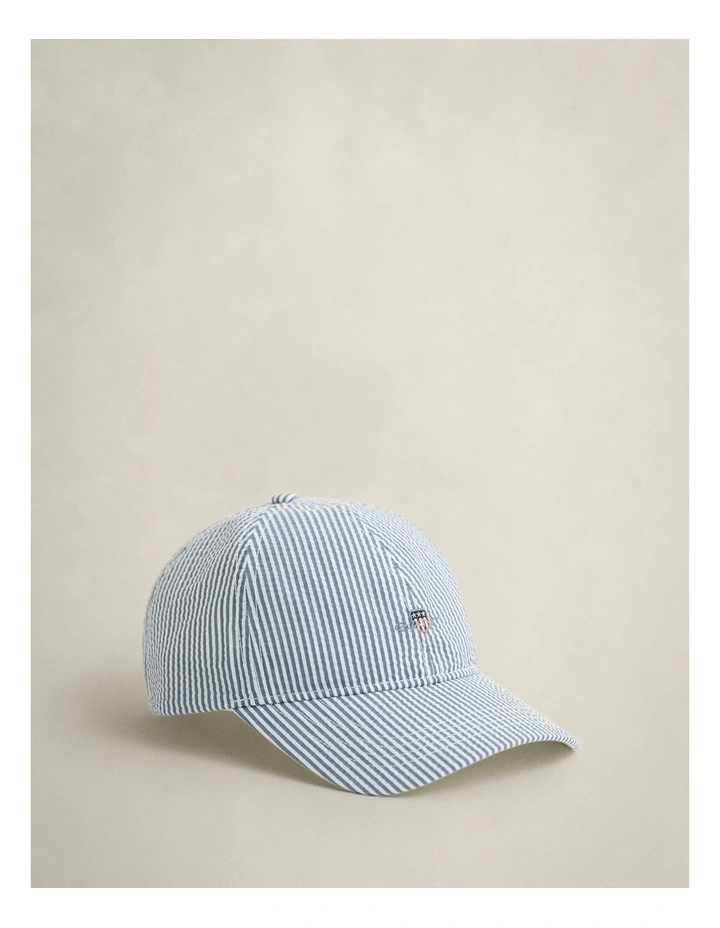 Seersucker Cap in Vintage Blue image 2