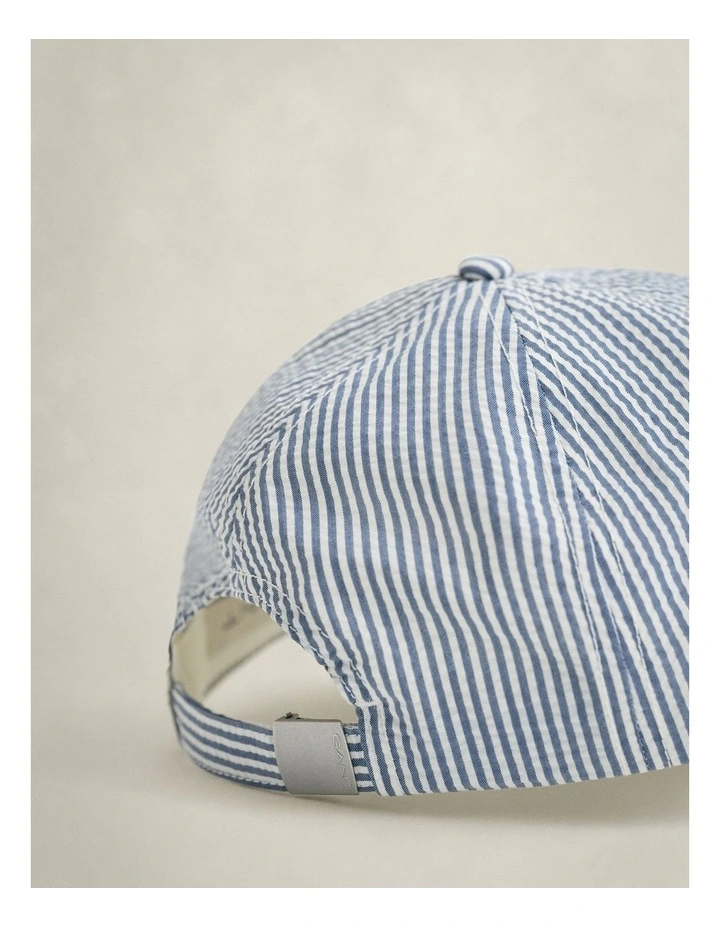 Seersucker Cap in Vintage Blue image 3