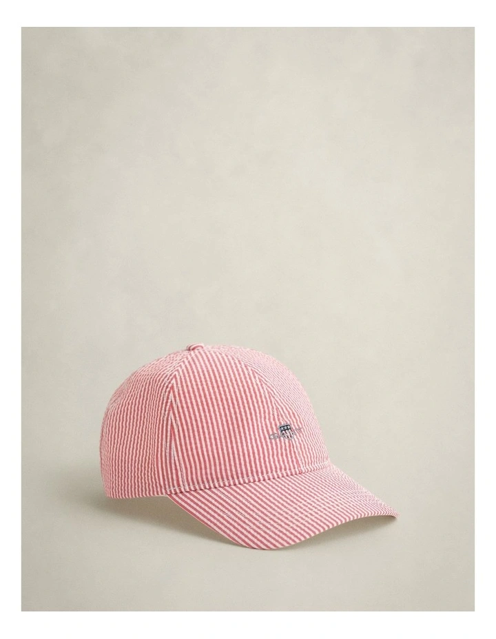 Seersucker Cap in Rose Red image 2