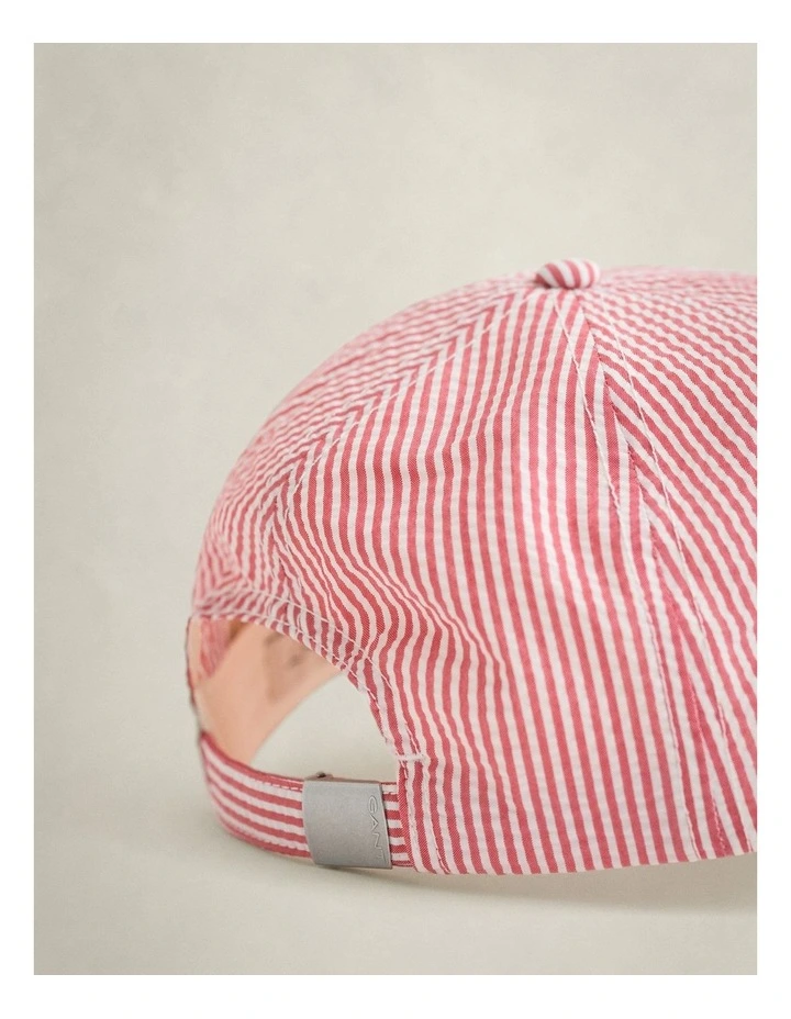 Seersucker Cap in Rose Red image 3