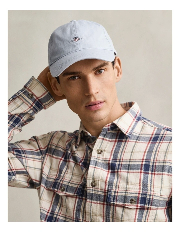 Shield Cotton Twill Cap in Muted Blue image 3
