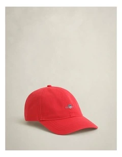 Shield Cotton Twill Cap in Rose Red