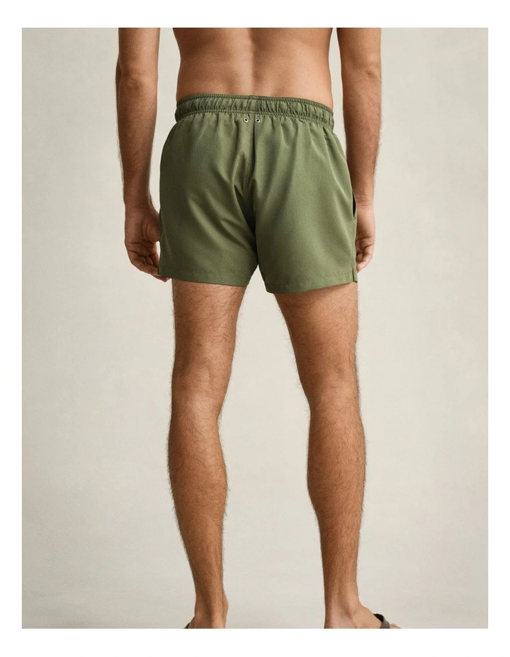 Quick Drying Logo Swim Shorts in Dry Herb Green image 2
