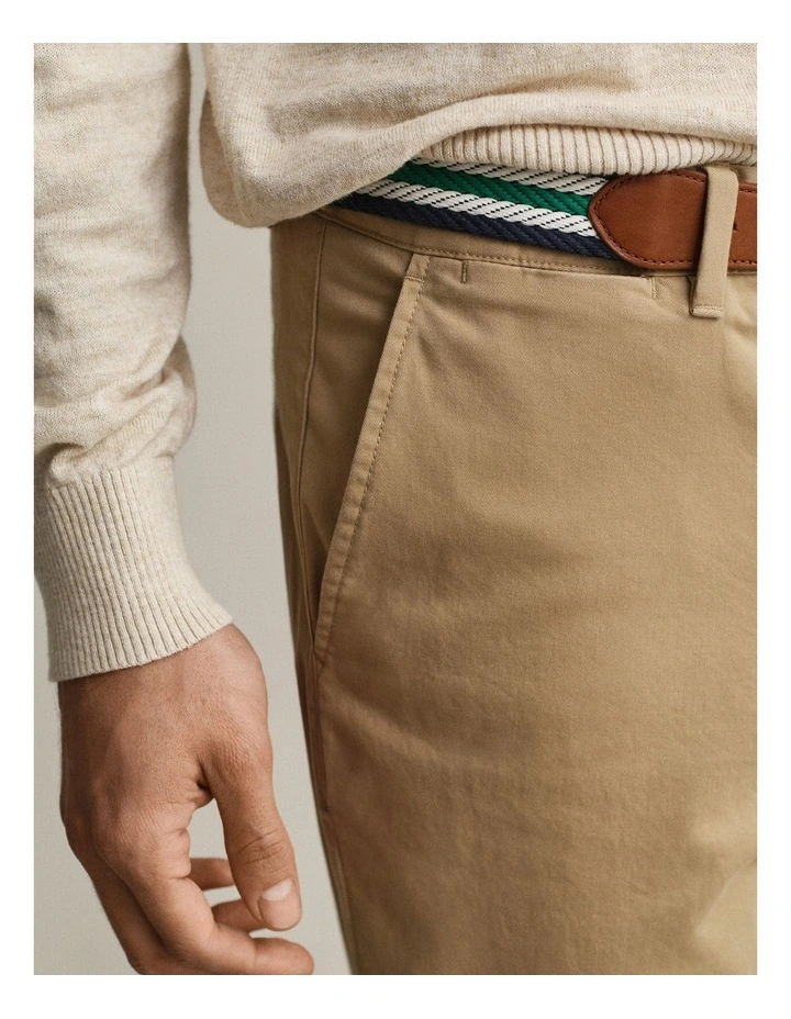 Slim Fit Classic Chinos in Dark Khaki image 3