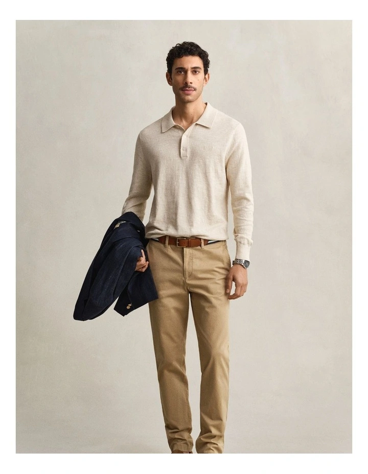 Slim Fit Classic Chinos in Dark Khaki image 5