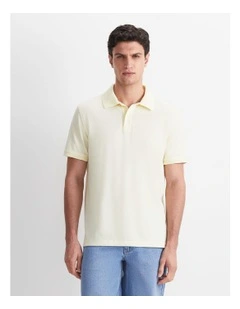 Pique Polo Shirt in Yellow